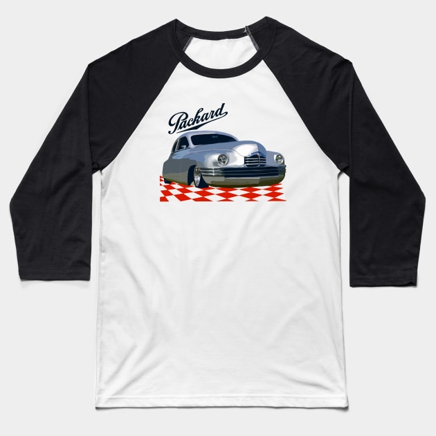 Classic Packard in a Checkerboard Showroom Baseball T-Shirt by MamaODea